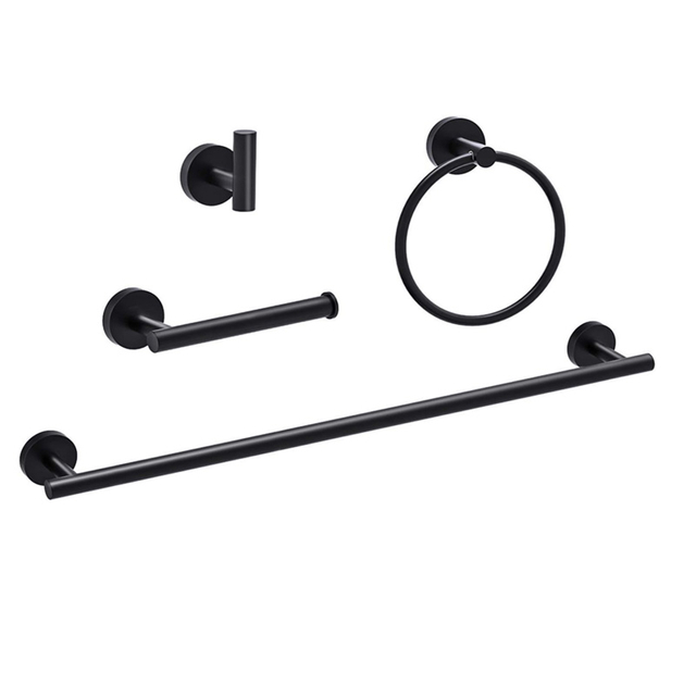 Juegos de accesorios de baño negros de acero inoxidable 304 76000B