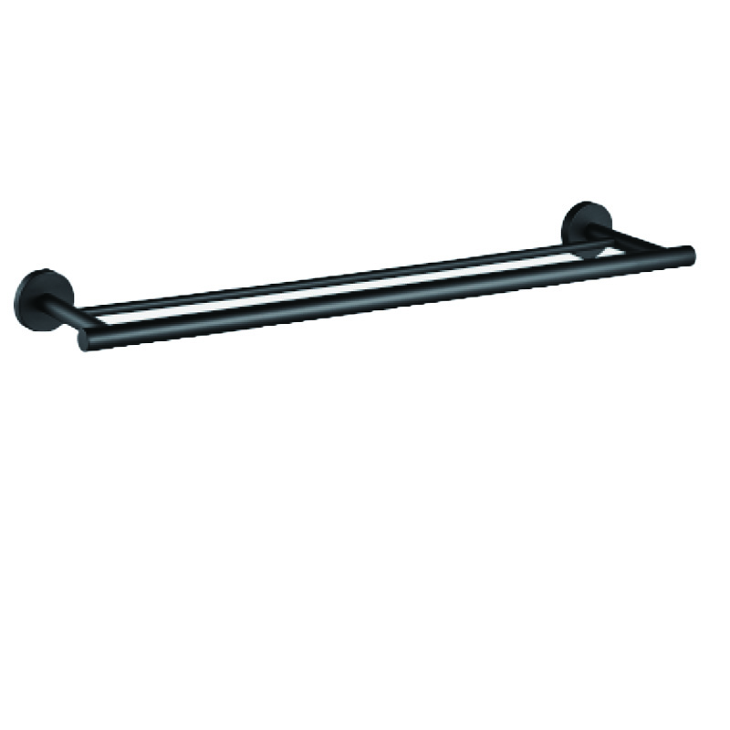 Accesorios de baño de acero inoxidable Toallero doble negro 76010