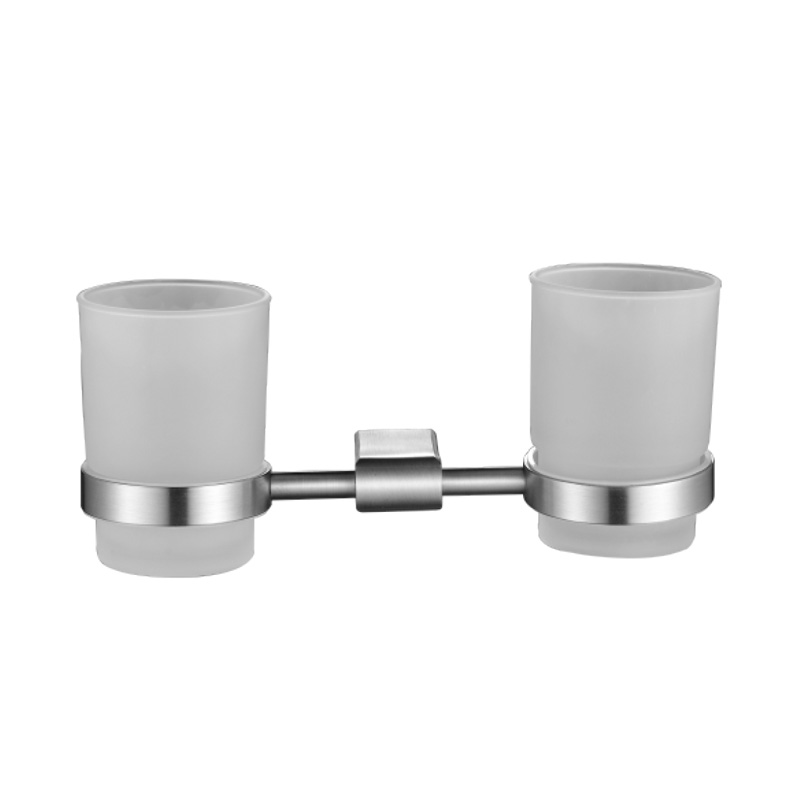 Portacepillos de dientes de vidrio con vaso de acero inoxidable 304 81302